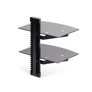 StarTech.com 2B-WALL-MOUNT-SHELF estante para equipo av Negro Vidrio