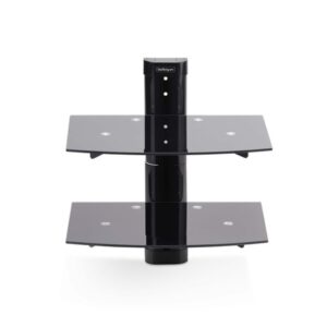 StarTech.com 2B-WALL-MOUNT-SHELF estante para equipo av Negro Vidrio