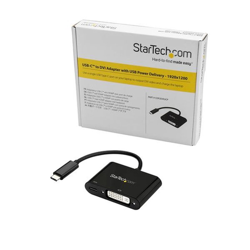 StarTech.com Adaptador Gráfico Externo USB-C a DVI con Entrega de Potencia - Adaptador de Vídeo Externo USBC - USB Tipo C 1920x1200 - Imagen 2