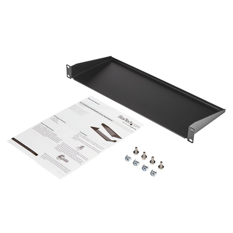 StarTech.com Bandeja Estante Fijo Voladizo Universal 1U de 19" Pulgadas para Rack Armario de Servidores - en Acero - Capacidad de 15kg - 7" (180mm) de Profundidad - Negro - Imagen 6