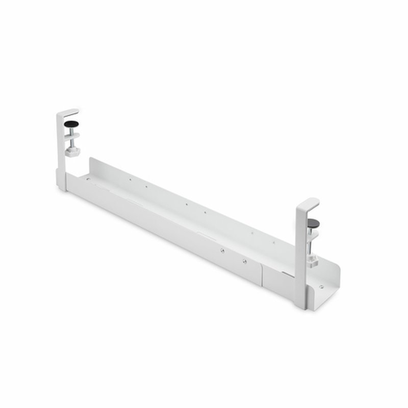 StarTech.com Bandeja Gestionador de Cables Negro - Soporte de Regleta - para Debajo del Escritorio - Ajustable en Longitud - Fijación con Mordaza - Instalación sin Perforaciónes - Blanco - Imagen 2