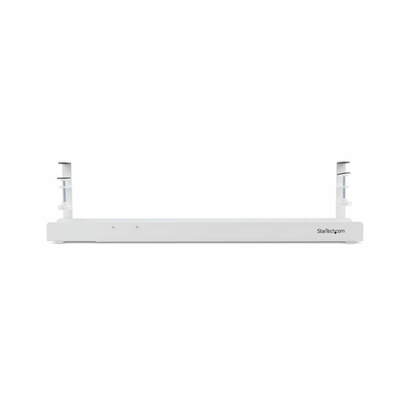 StarTech.com Bandeja Gestionador de Cables Negro - Soporte de Regleta - para Debajo del Escritorio - Ajustable en Longitud - Fijación con Mordaza - Instalación sin Perforaciónes - Blanco - Imagen 3