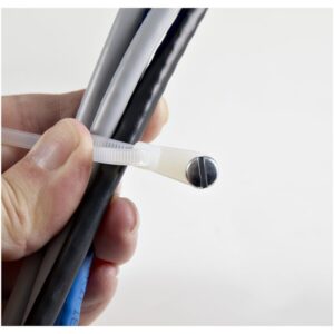 StarTech.com Bridas sujetacables de 20cm con perforación de montaje - 4 mm de ancho, para grupo de cables de 52 mm, soportan 22 kg de tensión, de Nylon 66, UL, paquete de 100