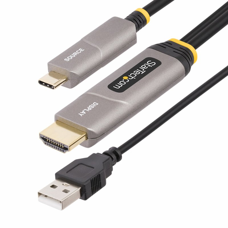 StarTech.com Cable Activo Óptico USB-C a HDMI 2.0 de 15,2m (AOC) 4K60Hz - Adaptador Conversor Unidireccional USB Tipo C a HDMI - CL3