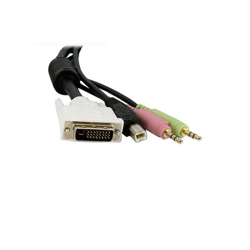 StarTech.com Cable de 4,5m para Switch Conmutador KVM 4en1 DVI-D Dual Link Doble Enlace USB con Audio Micrófono - Imagen 3