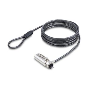 StarTech.com Cable de Seguridad Delgado para Portátil Compatible con Noble Wedge® de 1,5m - Cable Antirrobo para Portátil con Candado de Combinación - Cable Resistente a los Cortes