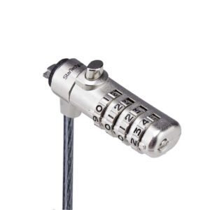 StarTech.com Cable de Seguridad Delgado para Portátil Compatible con Noble Wedge® de 1,5m - Cable Antirrobo para Portátil con Candado de Combinación - Cable Resistente a los Cortes