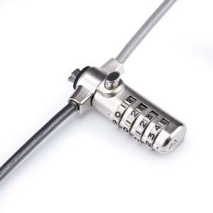 StarTech.com Cable de Seguridad Delgado para Portátil Compatible con Noble Wedge® de 1,5m - Cable Antirrobo para Portátil con Candado de Combinación - Cable Resistente a los Cortes