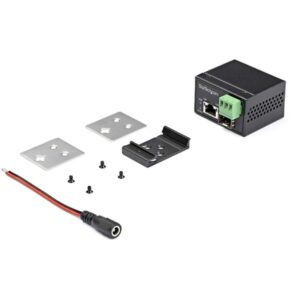 StarTech.com Conversor de Medios Ethernet Industrial PoE+ de Fibra a Ethernet de 30W - Convertidor SFP a RJ45 de Fibra IP30 (IMC1GSFP30W)