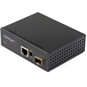 StarTech.com Conversor de Medios Ethernet Industrial de Fibra Multi o Monomodo a 1Gb Ethernet - SFP a RJ45 - Convertidor - IP30 (IMC1GSFP)