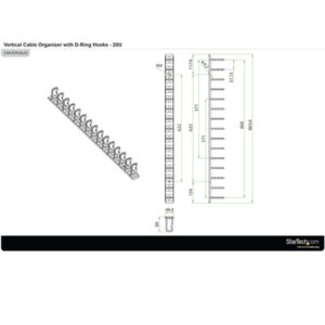 StarTech.com Gestor Organizador Vertical de Cableado con Anillas en D (D-ring) - 0U - 91cm StarTech.com Gestor Organizador Vertical de Cableado con Anillas en D (D-ring) - 0U - 91cm