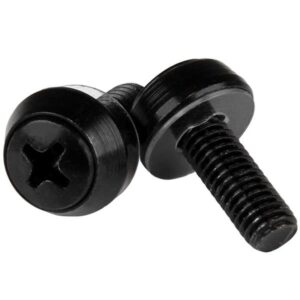 StarTech.com Paquete de 100 Tornillos de Montaje M6x12mm - Negro