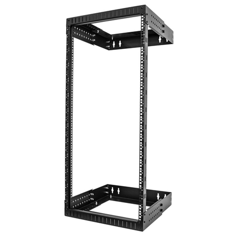 StarTech.com Rack 24U de Montaje en Pared 19" - Armario Rack de Servidores Abierto de 2 Columnas de Profundidad Ajustable 12 a 20"(30,5cm a 50,8cm) - Tuercas/Tornillos Jaula
