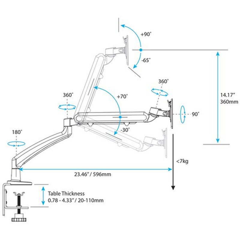StarTech.com Soporte con Brazo Articulado y Diseño de Perfil Delgado para Monitor - Imagen 6