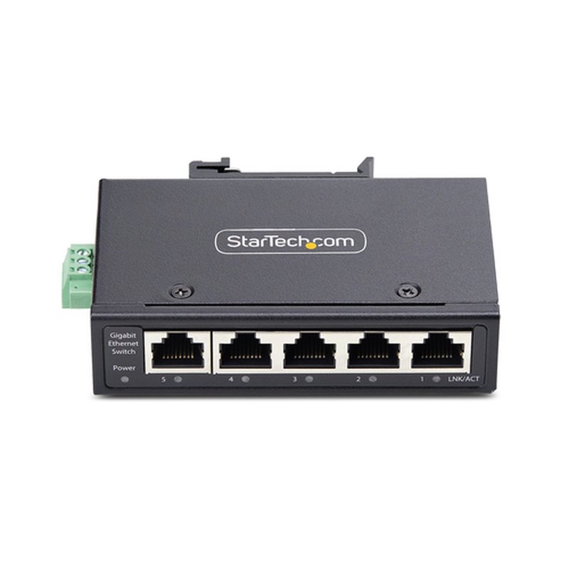 StarTech.com Switch Ethernet Industrial de 5 Puertos no Gestionado IP30 - Ethernet 100/1000 - Montaje en Pared o Carril DIN - IP30 - -40C-75C - 9~60VDC - TAA - Imagen 3