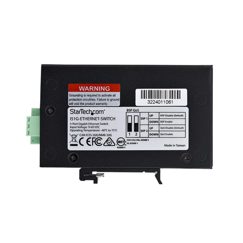 StarTech.com Switch Ethernet Industrial de 5 Puertos no Gestionado IP30 - Ethernet 100/1000 - Montaje en Pared o Carril DIN - IP30 - -40C-75C - 9~60VDC - TAA - Imagen 6
