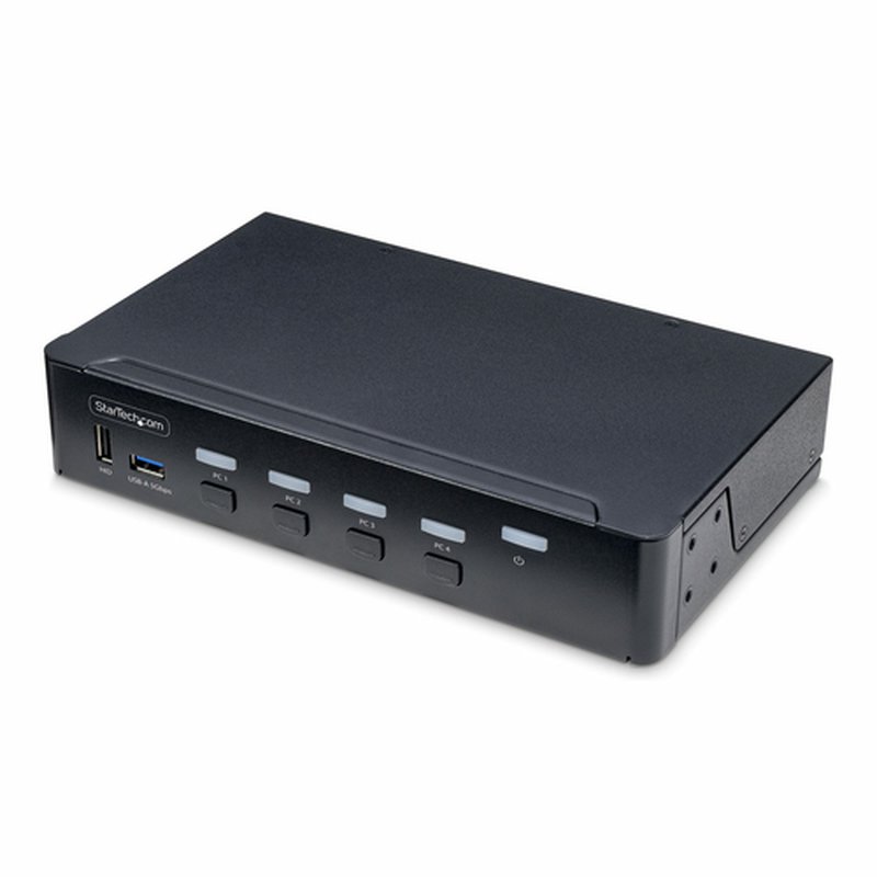 StarTech.com Switch KVM de 4 Puertos DisplayPort para Un Monitor - 4K 60Hz - Hub Ladrón de 6 Puertos USB - TAA - DisplayPort 1.2 - Independiente del Sistema - TAA
