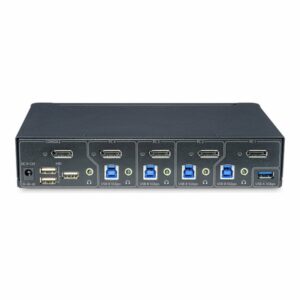 StarTech.com Switch KVM de 4 Puertos DisplayPort para Un Monitor - 4K 60Hz - Hub Ladrón de 6 Puertos USB - TAA - DisplayPort 1.2 - Independiente del Sistema - TAA