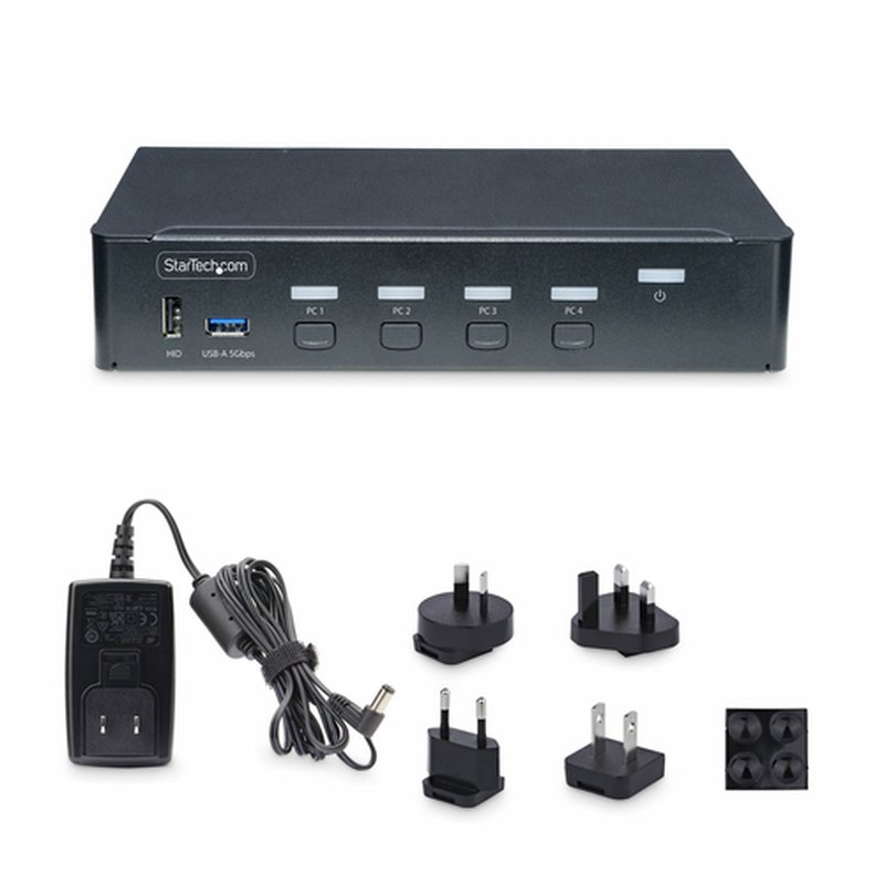 StarTech.com Switch KVM de 4 Puertos DisplayPort para Un Monitor - 4K 60Hz - Hub Ladrón de 6 Puertos USB - TAA - DisplayPort 1.2 - Independiente del Sistema - TAA - Imagen 6