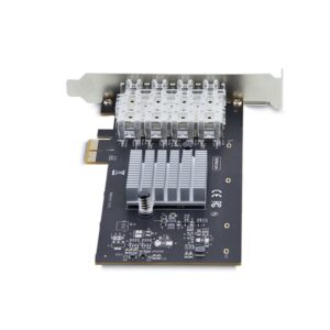 StarTech.com Tarjeta PCIe 2.1x2 de Red de Fibra Óptica/Cobre Ethernet 1Gb SFP de 4 Puertos - Chipset Controlador Intel I350-AM4 - Cobre de 1000BASE/Fibra Óptica - NIC