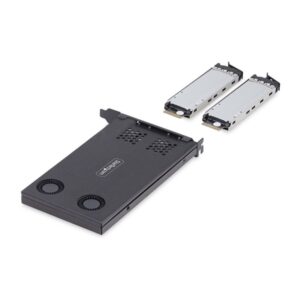 StarTech.com Tarjeta Rack Móvil de 2 Bahías para SSD NVMe M.2 a PCIe x8 - Requiere Bifurcación - Bahías de Intercambio en Caliente - Instalación sin Herramientas StarTech.com Tarjeta Rack Móvil de 2 Bahías para SSD NVMe M.2 a PCIe x8 - Requiere Bifurcación - Bahías de Intercambio en Caliente - Instalación sin Herramientas