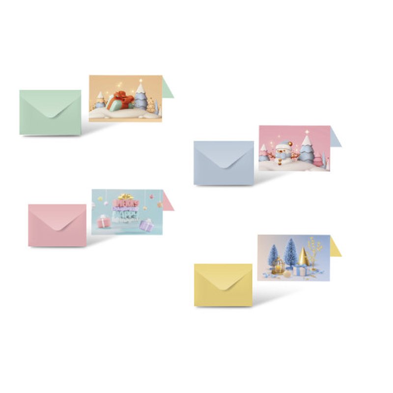 TARJETA FELICITACIÓN NAVIDAD PASTEL BISMARK 332935 | PACK 24 UNIDADES