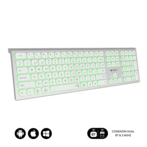 TECLADO SUBBLIM BLUETOOTH / 2.4GHZ DUAL MASTER ILUMINADO SILVER/WHITE