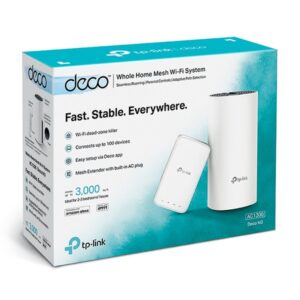 TP-Link Deco M3 (2-Pack) router inalámbrico Gigabit Ethernet Doble banda (2,4 GHz / 5 GHz) Negro, Blanco