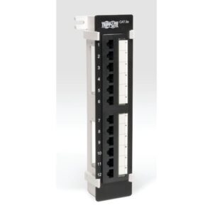 Tripp Lite N050-012 Panel de Conexiones Cat5e de 12 Puertos, para Instalación en Pared, 568B, Ethernet RJ45