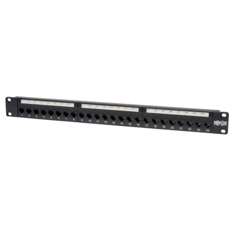 Tripp Lite N054-024 Panel de conexiones de alimentación de paso directo Cat5e de 24 puertos, para Instalación en 1U de Rack, Ethernet RJ45 Tripp Lite N054-024 Panel de conexiones de alimentación de paso directo Cat5e de 24 puertos, para Instalación en 1U de Rack, Ethernet RJ45