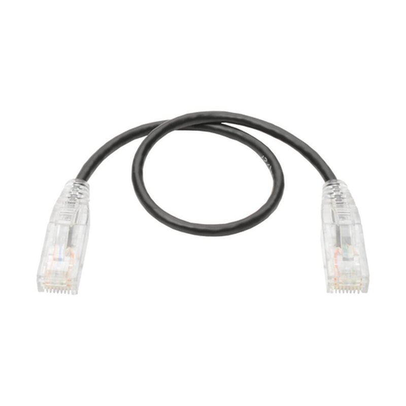 Tripp Lite N201-S01-BK Cable Ethernet (UTP) Patch Delgado Moldeado Snagless Cat6 Gigabit (RJ45 M/M), Negro, 30.5 cm [1 pie] - Imagen 2