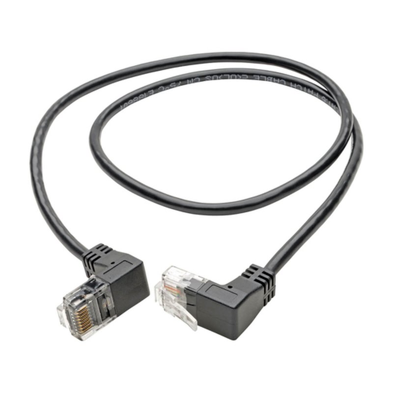 Tripp Lite N201-SR2-BK Cable Ethernet (UTP) Patch Delgado Moldeado Snagless Cat6 Gigabit (RJ45 M/M) en Ángulo Recto, Negro, de 61 cm [2 pies] - Imagen 2