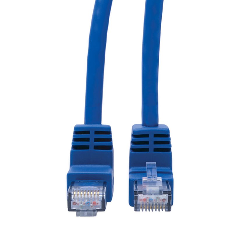 Tripp Lite N204-001-BL-UD Cable Ethernet (UTP) Patch Moldeado Cat6 Gigabit en Ángulo hacia Arriba/Abajo (RJ45 en Ángulo hacia Arriba a RJ45 en Ángulo hacia Abajo M), Azul, 30.5 cm [1 pie]