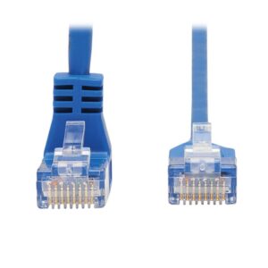 Tripp Lite N204-S03-BL-DN Cable Ethernet (UTP) Delgado Moldeado Cat6 Gigabit en Ángulo hacia Abajo (RJ45 en Ángulo Recto hacia Abajo M a RJ45 M), Azul, 0.91 m [3 pies]