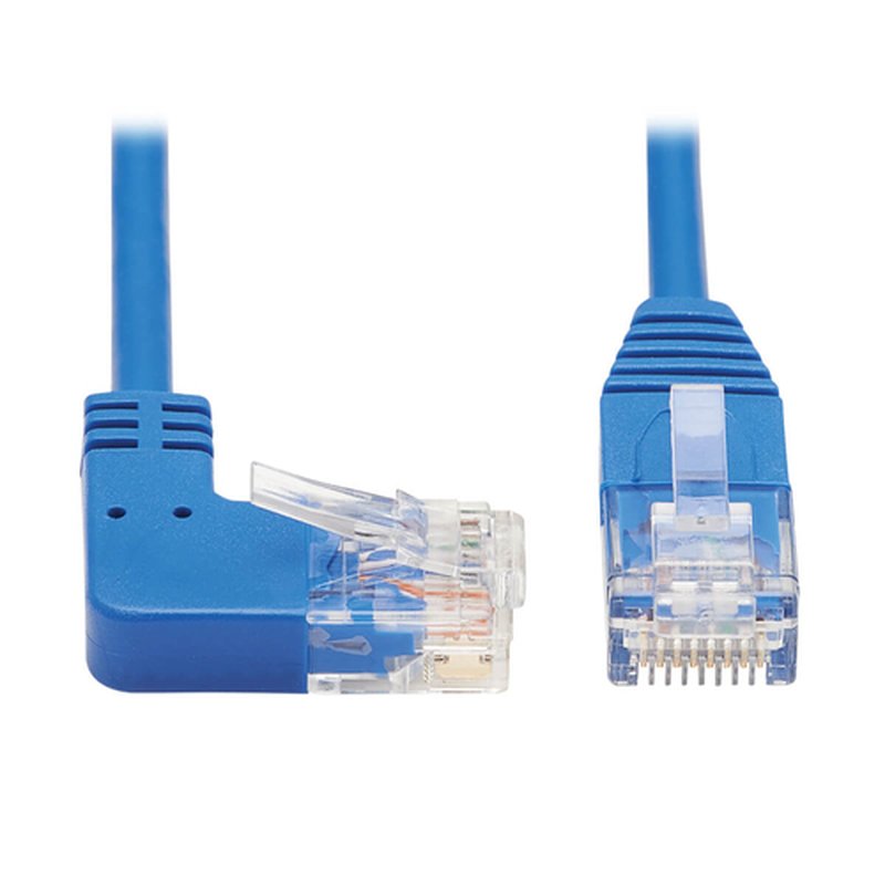 Tripp Lite N204-S05-BL-RA Cable Ethernet (UTP) Delgado Moldeado Cat6 Gigabit en Ángulo Recto (RJ45 en Ángulo Recto M a RJ45 M), Azul, 1.52 m [5 pies]