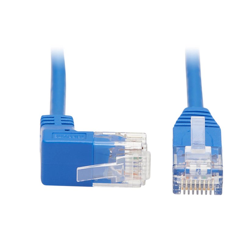 Tripp Lite N204-S07-BL-UP Cable Ethernet (UTP) Delgado Moldeado Cat6 Gigabit en Ángulo hacia Arriba (RJ45 M en Ángulo Recto hacia Arriba a RJ45 M), Azul, 2.13 m [7 pies]