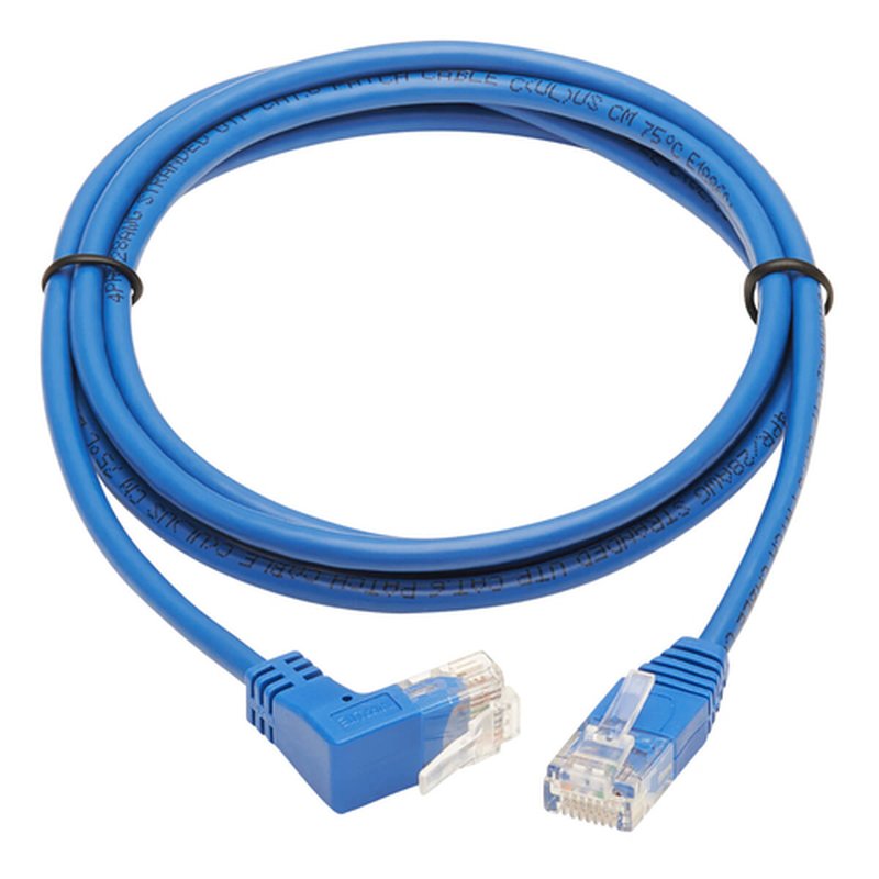 Tripp Lite N204-S07-BL-UP Cable Ethernet (UTP) Delgado Moldeado Cat6 Gigabit en Ángulo hacia Arriba (RJ45 M en Ángulo Recto hacia Arriba a RJ45 M), Azul, 2.13 m [7 pies] - Imagen 2