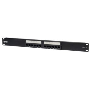 Tripp Lite N252-012 Panel de Conexiones Cat5 / Cat6 110 de 12 Puertos, para Instalación en 1U de Rack, 568B, Ethernet RJ45