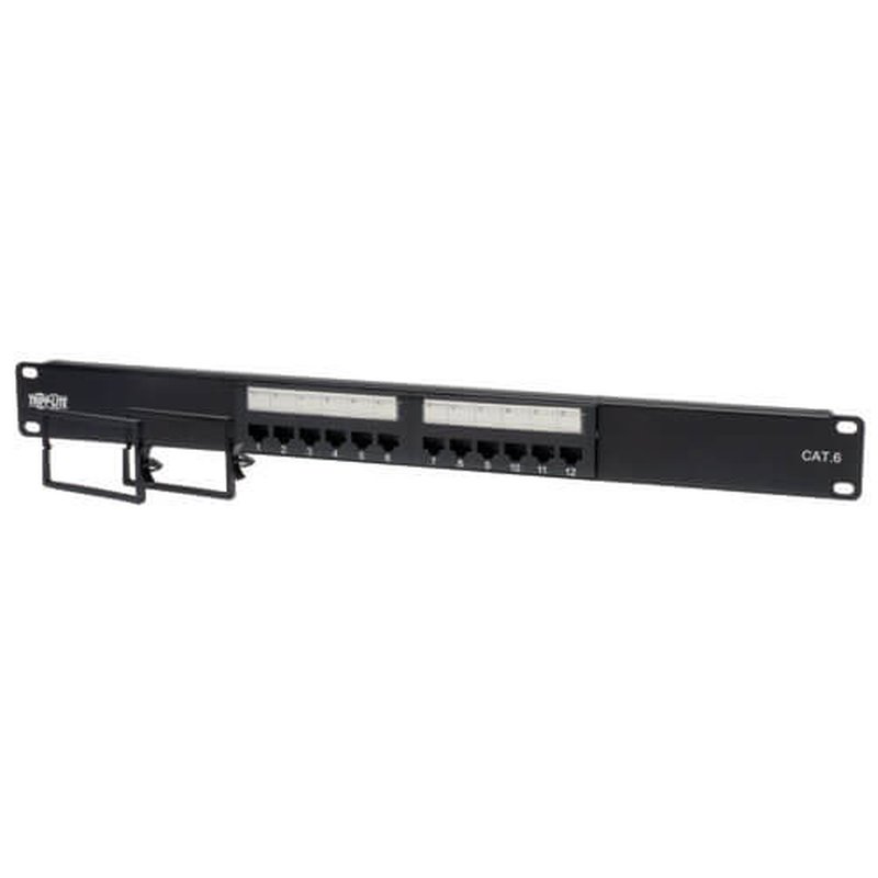 Tripp Lite N252-012 Panel de Conexiones Cat5 / Cat6 110 de 12 Puertos, para Instalación en 1U de Rack, 568B, Ethernet RJ45 - Imagen 3