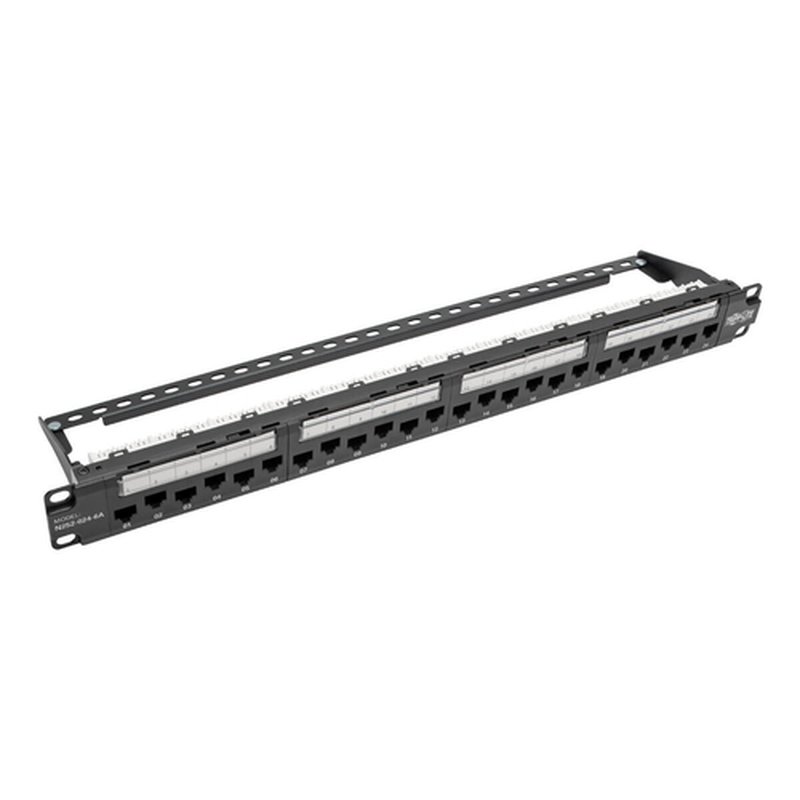 Tripp Lite N252-024-6A Panel de Conexiones de 24 Puertos Cat6a / Cat6 / Cat5e de 1U para Instalación en Rack con Barra para Administración de Cable, Herramienta de Compresión 110, RJ45 - Imagen 4