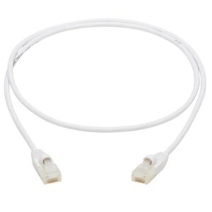 Tripp Lite N261AB-S03-WH Cable Ethernet UTP Delgado Antibacteriano Snagless Certificado Cat6a 10G (RJ45 M/M), Blanco, 91 cm [3 pies]
