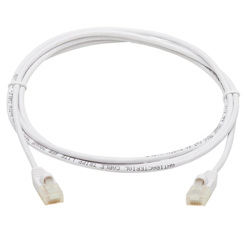 Tripp Lite N261AB-S05-WH Cable Ethernet UTP Delgado Antibacteriano Snagless Certificado Cat6a 10G (RJ45 M/M), Blanco, 1.52 m [5 pies] - Imagen 3