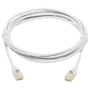 Tripp Lite N261AB-S15-WH Cable Ethernet UTP Delgado Antibacteriano Snagless Certificado Cat6a 10G (RJ45 M/M), Blanco, 4.57 m [15 pies]