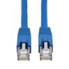 Tripp Lite N261P-006-BL Cable Ethernet F/UTP Patch Snagless Certificado 10G Cat6a (RJ45 M/M), PoE, CMR-LP, Azul, 1.83 m [6 pies]