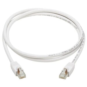 Tripp Lite N262AB-003-WH Cable Ethernet S/FTP Antibacteriano Snagless Certificado Cat6a 10G (RJ45 M/M), PoE, Blanco, 0.91 m [3 pies]