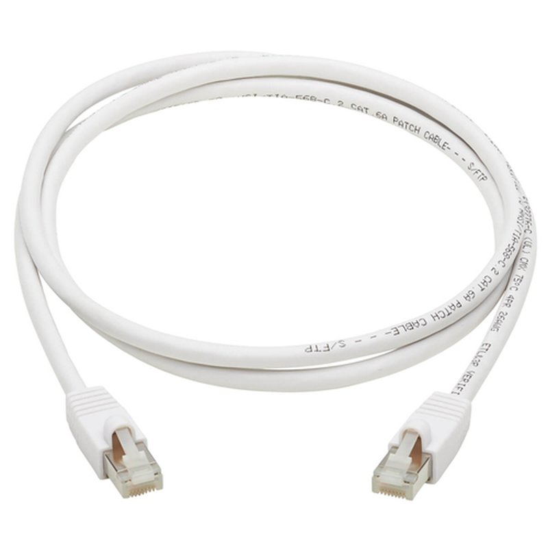 Tripp Lite N262AB-003-WH Cable Ethernet S/FTP Antibacteriano Snagless Certificado Cat6a 10G (RJ45 M/M), PoE, Blanco, 0.91 m [3 pies] - Imagen 3