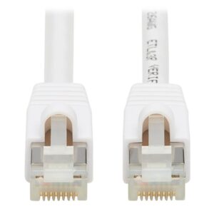 Tripp Lite N262AB-007-WH Cable Ethernet S/FTP Antibacteriano Snagless Certificado Cat6a 10G (RJ45 M/M), PoE, Blanco, 2.13 m [7 pies]