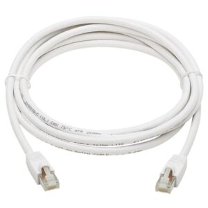 Tripp Lite N262AB-010-WH Cable Ethernet S/FTP Antibacteriano Snagless Certificado Cat6a 10G (RJ45 M/M), PoE, Blanco, 3.05 m [10 pies]