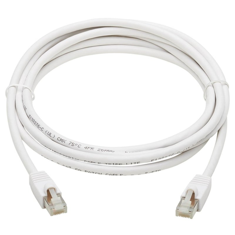 Tripp Lite N262AB-010-WH Cable Ethernet S/FTP Antibacteriano Snagless Certificado Cat6a 10G (RJ45 M/M), PoE, Blanco, 3.05 m [10 pies] - Imagen 3