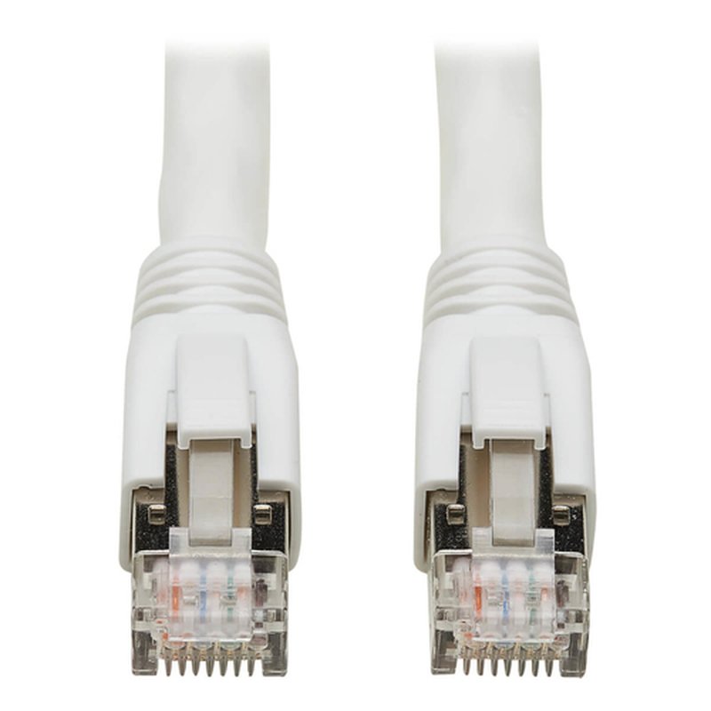 Tripp Lite N272-020-WH Cable S/FTP Patch Ethernet Blindado Snagless Certificado Cat8 25G / 40G (RJ45 M/M), PoE, Blanco, 6.1 m [20 pies]
